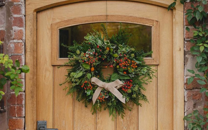 How to Make a Foraged Rose Hip Christmas Wreath
