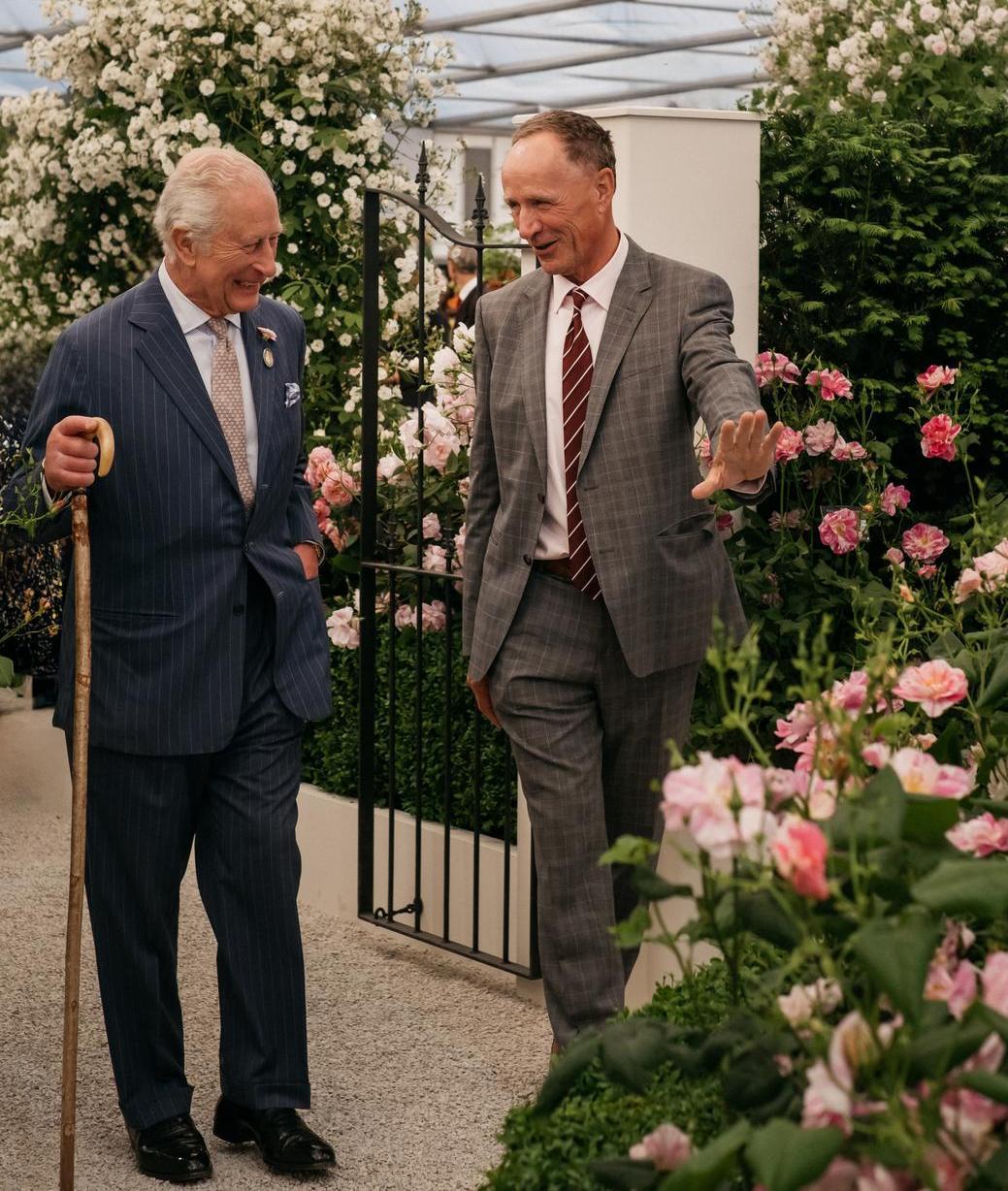 David J. C. Austin with The King at Chelsea flower show