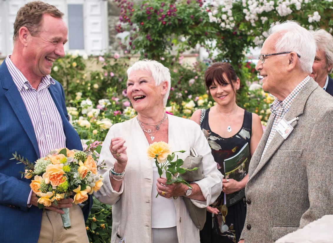 David C.H. Austin, David J. C. Austin and Dame Judi Dench at Chelsea Flower Show