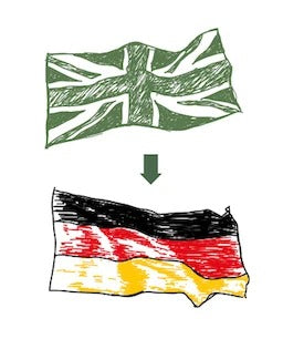 Britische und Deutsche Nationalflaggen